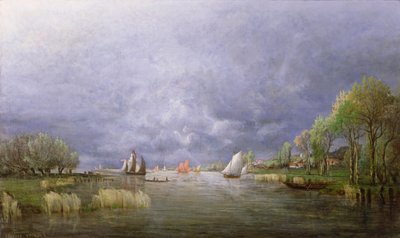 Banks of the Loire in Spring, Storm Effect by Charles Leroux